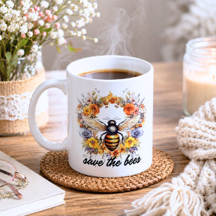 Blumenrettet die Bienen Kaffeetasse