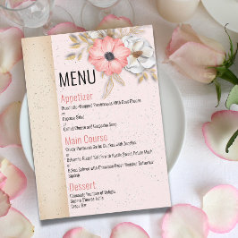 Blumenribbon Wedding Suite 4.5" x 6.25" Menü Menükarte