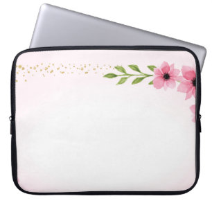 Blumenrinde mit goldenem Konfetti-Akzent Laptopschutzhülle