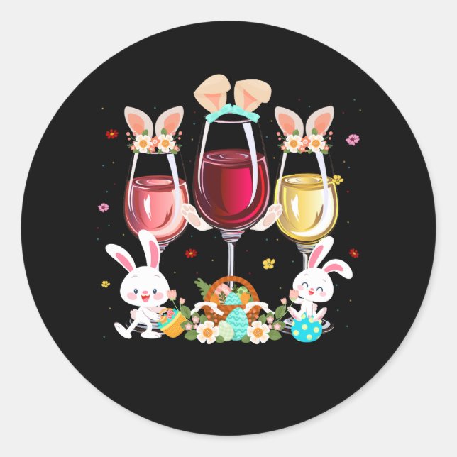 Blumenrinde Ostern Sonnenhasen Alkohol Alkohol Alk Runder Aufkleber (Vorderseite)