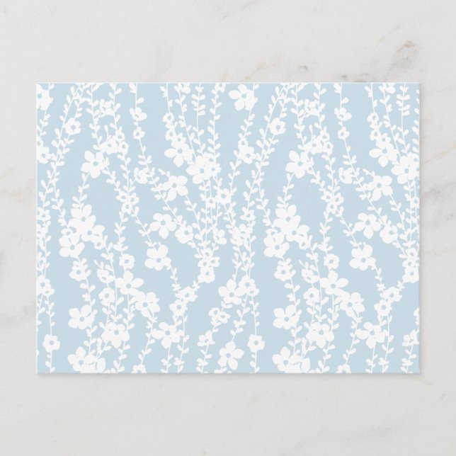 Blumenrinder (blau) postkarte (Vorderseite)