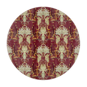 Blumenrogold, luxuriöses Vintages Muster. Schneidebrett