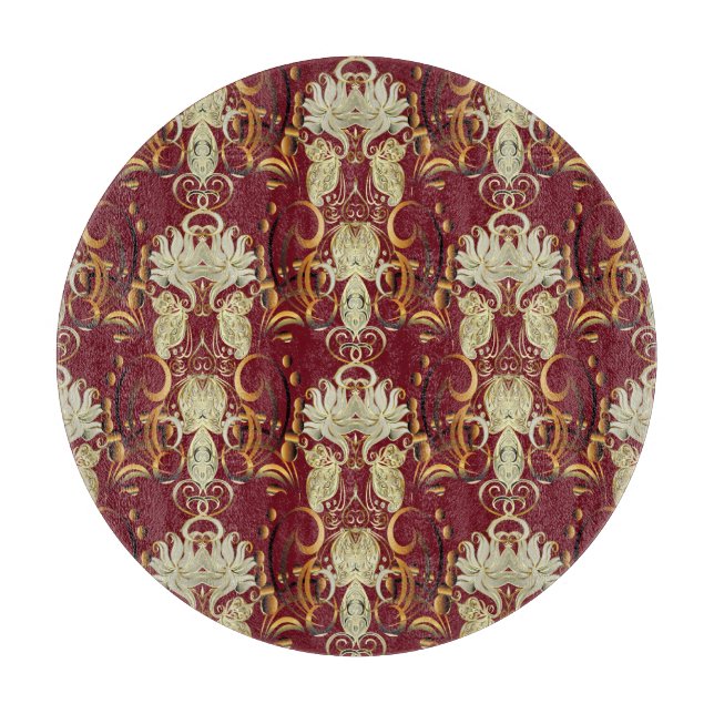 Blumenrogold, luxuriöses Vintages Muster. Schneidebrett (Vorderseite)