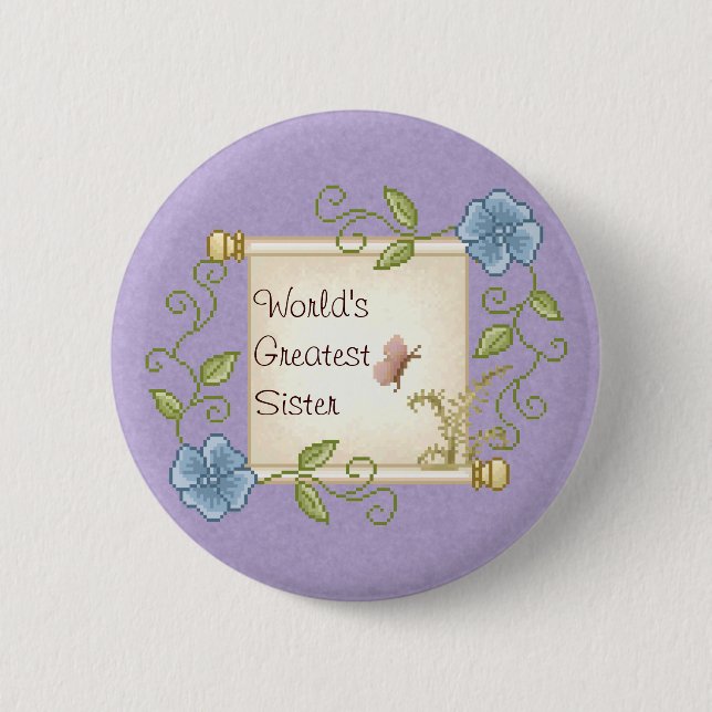 Blumenrolle-Pixel-Kunst Button (Vorderseite)