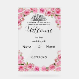 Blumenrosa Acrylklebzeichen Acrylschild