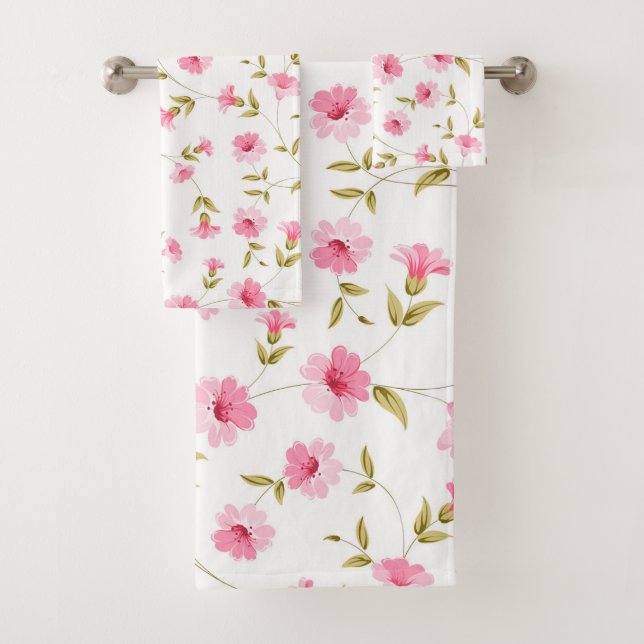 Blumenrosa Badehandtücher Set (Insitu)