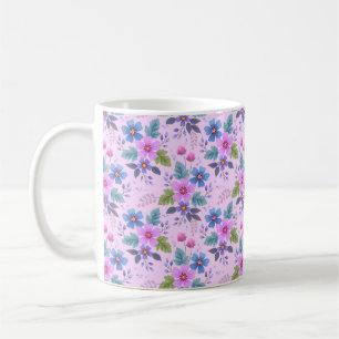 Blumenrosa Blaue violette Blume Muster-36841 Kaffeetasse