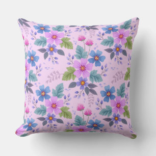Blumenrosa Blaue violette Blume Muster-36841 Kissen