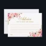 Blumenrosa Blush Gold Hochzeitsratenkarte Hinweiskarte<br><div class="desc">Blütenfarbene Blütenpinke Gold Hochzeitsratenkarte</div>