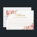 Blumenrosa Blush Gold Hochzeitsratenkarte Hinweiskarte<br><div class="desc">Blütenfarbene Blütenpinke Gold Hochzeitsratenkarte</div>