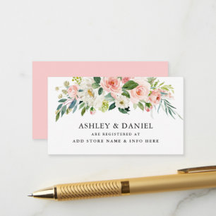 Blumenrosa-Blush-Hochzeitskarte Beipackkarte Begleitkarte
