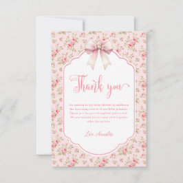 Blumenrosa Bow Es ist eine Mädchen-Babydusche Dankeskarte