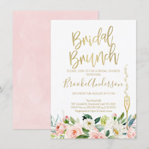 Blumenrosa Bridal Brunch Bridal Dusche Einladung