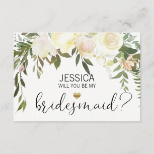 Blumenrosa Creme wirst du meine Bridesmaid sein? Einladung