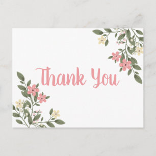 Blumenrosa Dankeschön Hochzeitsblume Botanisch Postkarte