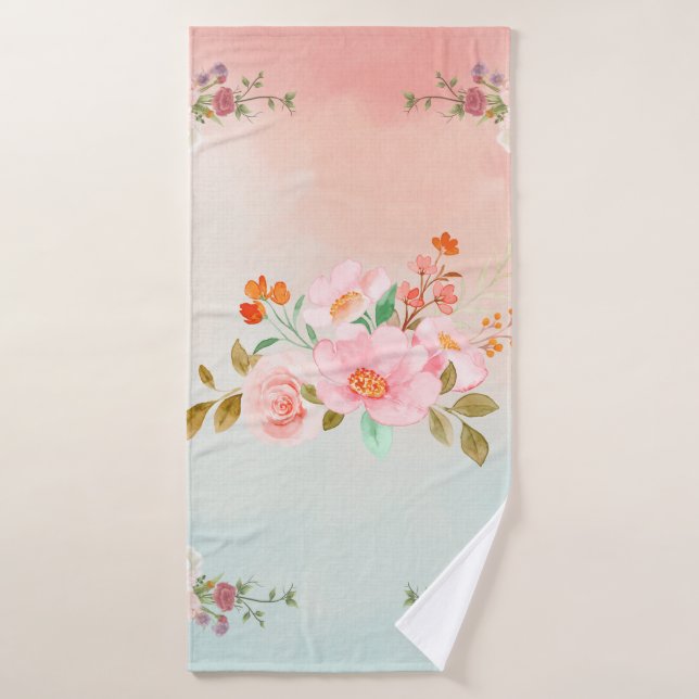 Blumenrosa-Design, Blühend Blume Badhandtuch Set (Badehandtuch)