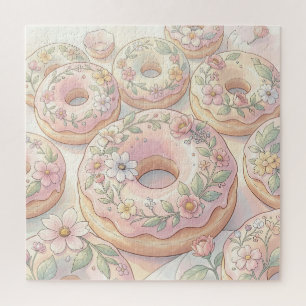 Blumenrosa Donuts Pastell-Illustration