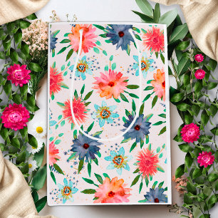 Blumenrosa Frühlings-Boho-Gold Blumen Wildblume Mittlere Geschenktüte