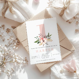 Blumenrosa Geburtstagsfeier Einladung Foto