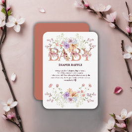 Blumenrosa Glitzer Baby Monogram Babydusche Begleitkarte