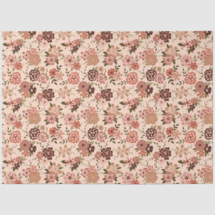 Blumenrosa Grüne Blume Muster Seidenpapier