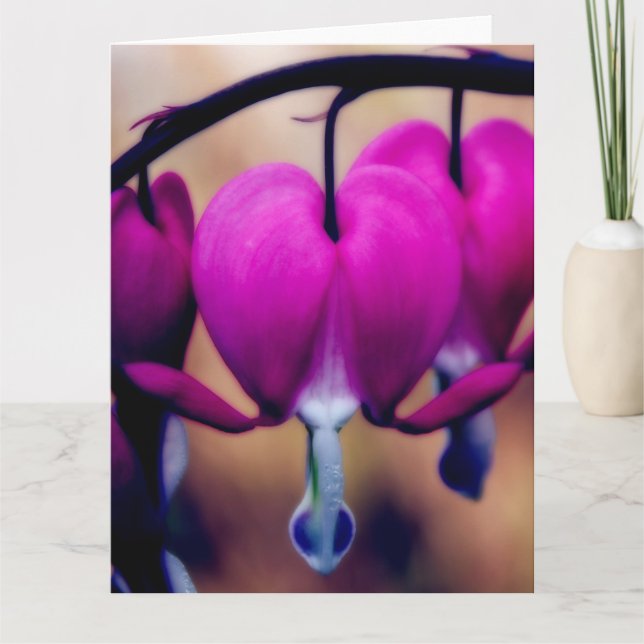 Blumenrosa Herzblutungen Vielen Dank Dankeskarte (Vorderseite)