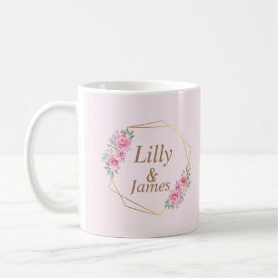 Blumenrosa Hochzeit Kaffeetasse