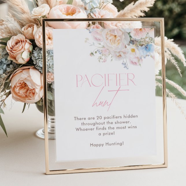 Blumenrosa Kinderdusche Schnuller Jagd Poster (Von Creator hochgeladen)