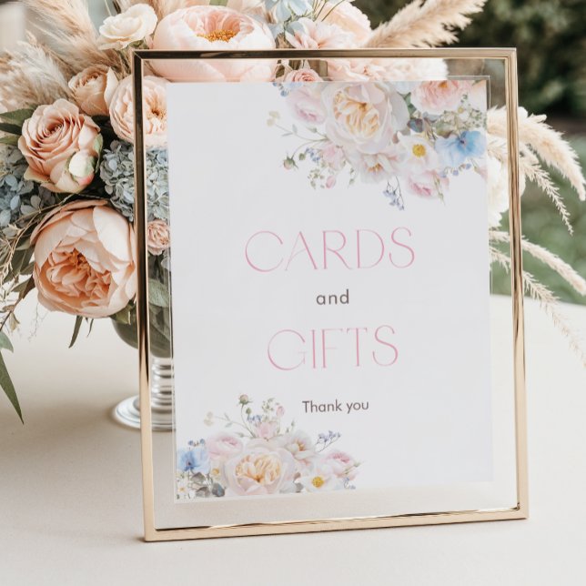 Blumenrosa Kinderduschkarten und Geschenke Poster (Von Creator hochgeladen)