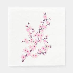 Blumenrosa Kirschblüten Rosa Weiß Serviette