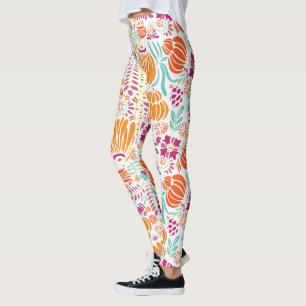 Blumenrosa Korallengrün Pflaume Blau Art Deco Must Leggings