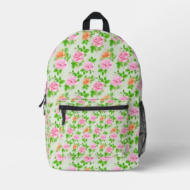 Blumenrosa-Muster-2367 Bedruckter Rucksack (Vorderseite)