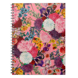 Blumenrosa Muster Notizblock