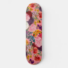 Blumenrosa Muster Skateboard