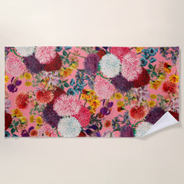 Blumenrosa Muster Strandtuch