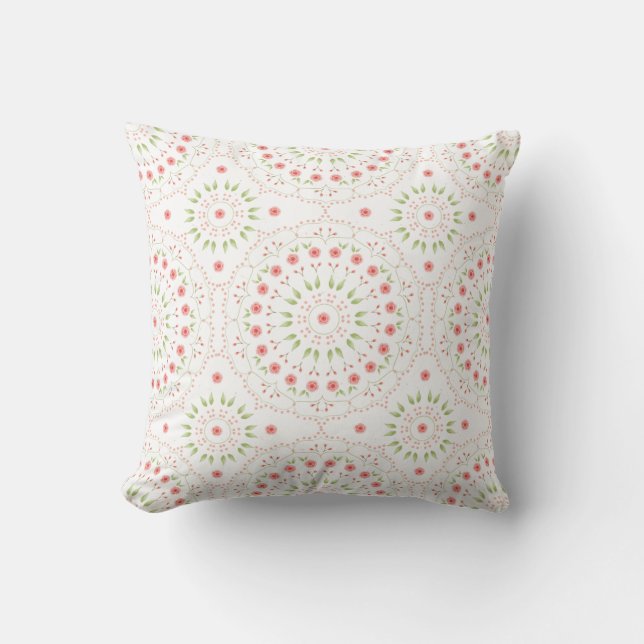 Blumenrosa Niedlich Chic Minimalistisch Mandala Mu Kissen (Vorderseite)
