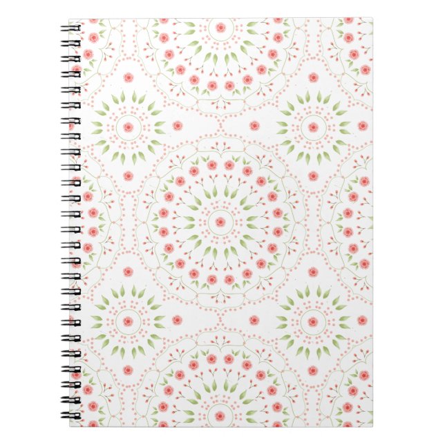 Blumenrosa Niedlich Chic Minimalistisch Mandala Mu Notizblock (Vorderseite)