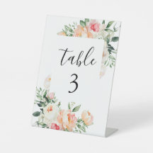 Blumenrosa-Peonies Hochzeitsklammer - Tischnummer