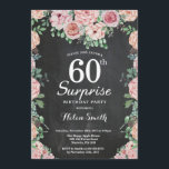 Blumenrosa Peonies Überraschung 60. Geburtstag Einladung<br><div class="desc">Blumenrosa Peonies Überraschung 60. Geburtstag Einladung für Frauen. Aquarellfarbene Blume Elegante rosa Rose und Peony Blume. Erwachsener zum Geburtstag. Hintergrund der Tafel. Schwarz und Weiß. 13. 15. 16. 18. 20. 21. 30. 40. 50. 60. 70. 80. 90. 100. Jedes Alter. Für weitere Anpassungen klicken Sie bitte auf die Schaltfläche "Anpassen"...</div>