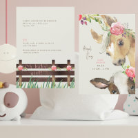 Blumenrosa Pony & Cow Babydusche