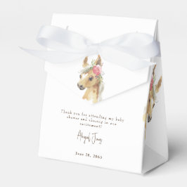 Blumenrosa Pony & Cow Babydusche Weiß Geschenkschachtel
