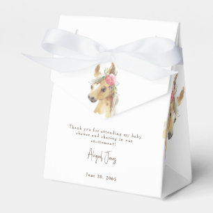 Blumenrosa Pony & Cow Babydusche Weiß Geschenkschachtel