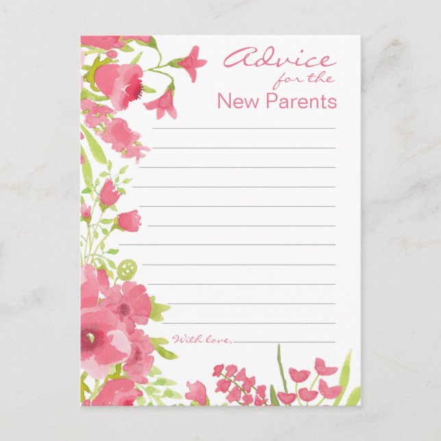 Blumenrosa-Rat Hinweiskarte (Vorderseite)