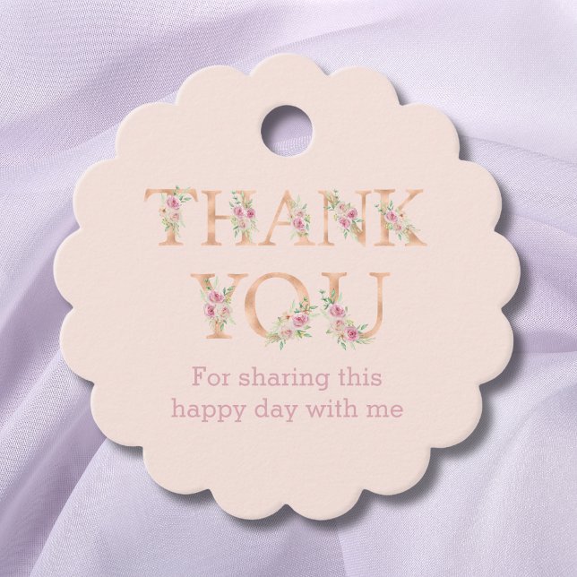 Blumenrosa Roses Brautparty Vielen Dank Geschenkanhänger (Von Creator hochgeladen)