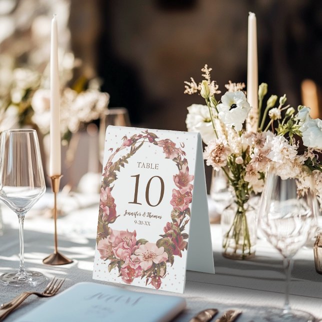 Blumenrosa Rustikale Vintage Hochzeit Tischaufsteller (Von Creator hochgeladen)