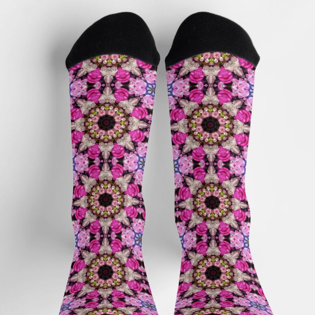Blumenrosa Socken (Oben)