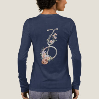 Blumenrosa Stethoskop Tri-Blend Shirt