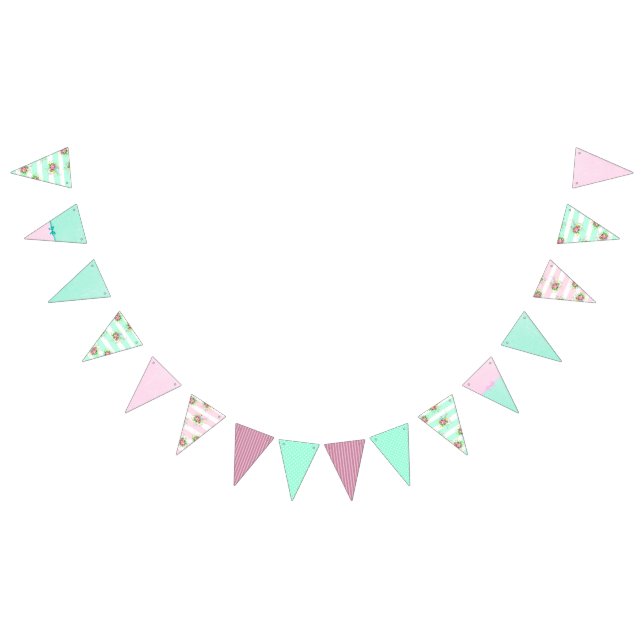 Blumenrosa und Aquamarine Banner für Hochzeiten (Alle)