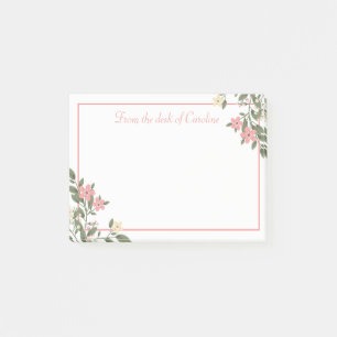 Blumenrosa und weiße Blumen - Shabby Chic, Landhau Post-it Klebezettel