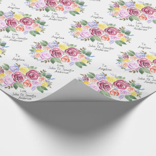 Blumenrose Bouquet nach und von Geschenkpapier